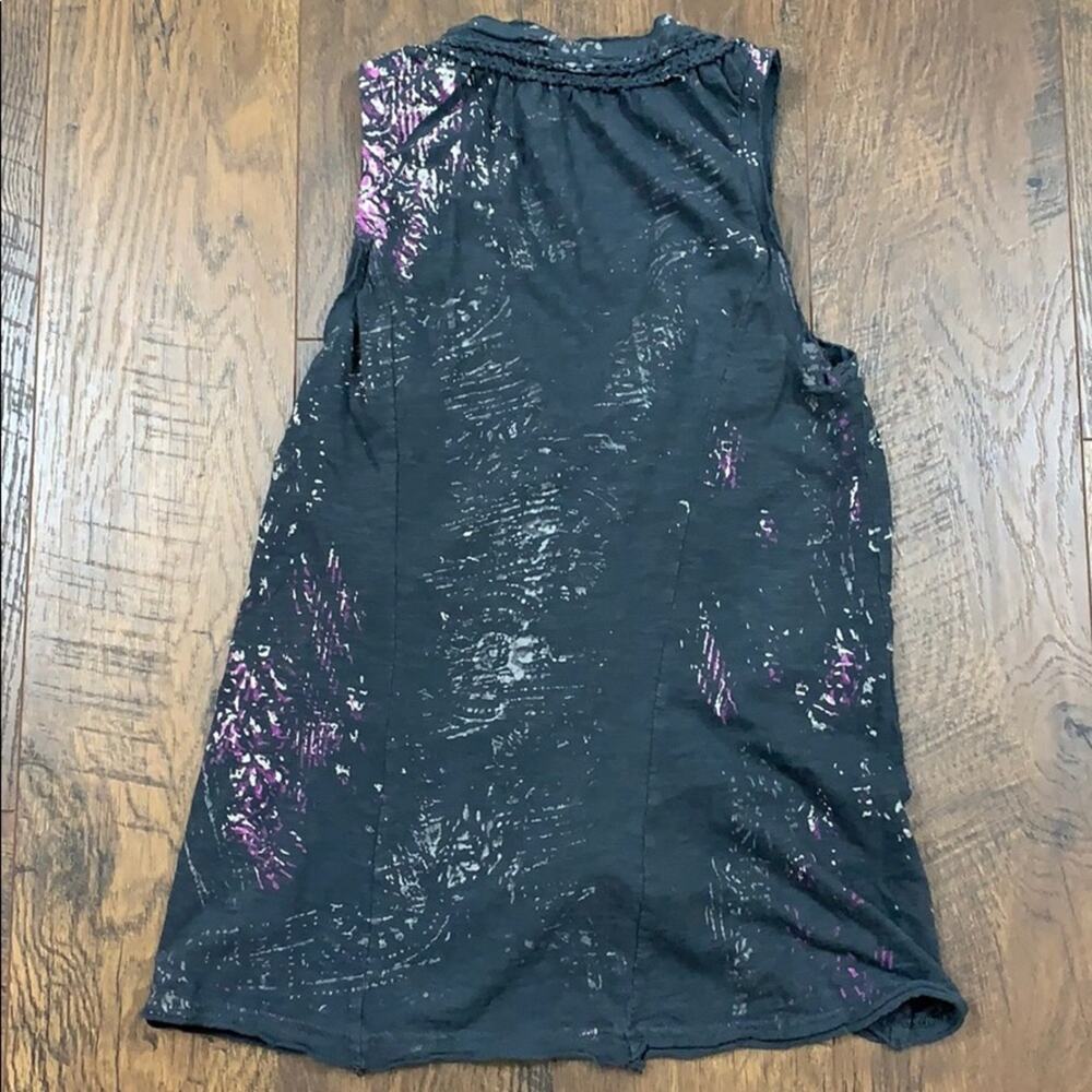 Free People Paint Splatter Braided Gray Sleeveless Top - Picture 6 of 8